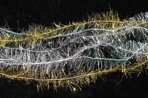 3 Cards 15m 18mm Width Long Tinsel Chenille Crystal Flash Line Fritz Fly Tying - Picture 1 of 7