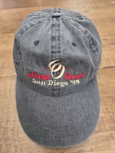 Cappello da baseball vintage '98 San Diego lungo antidroga adulto taglia unica Adj grigio ricamo - Foto 1 di 13