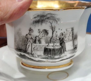 Porcelaine de Paris MAGICIEN ESCAMOTEUR 1820 / magicien magie escamoteur - Imagen 1 de 4