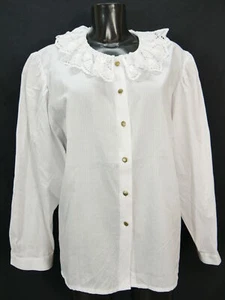 Gr.48 Trachtenbluse weiß Bluse Altenbeurer mit Spitze und Stickerei TB8484 - Bild 1 von 4