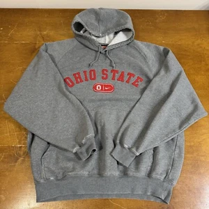 VINTAGE Ohio State Buckeyes Hoodie Mens Large Gray Fleece Pullover Nike - Picture 1 of 15