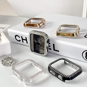 For iWatch Series 10 9 8 7 6 5 4 3 2 Diamond-set Bumper Protector Hard PC Cover - Picture 1 of 24