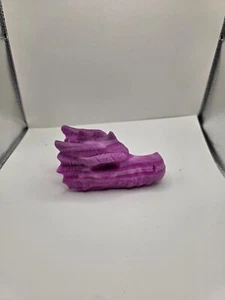 Rare 5.4" 1.54Lb Genuine UV Reactive Red Ruby Dragon Head Skull Carving Statue - Picture 1 of 5