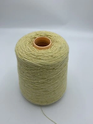 LINTON YARNS LTD 100% Cashmere Yarn On 500g Cone. Lemon With Multi Flecks. Knit/Craft.UK Spun.7nm
