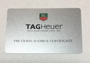 Reloj TAG Heuer Piedras Preciosas Diamantes Tarjeta de Certificado para WAH1315.BA0868 - Imagen 1 de 2