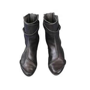 Trippen Black Leather Ankle Boots - Picture 1 of 5