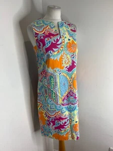 Ralph Lauren pattern print shift dress US 10 UK 12 14 VGC sheath holiday paisley - Picture 1 of 11