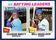 1977 Topps  1976 Batting Leaders #1 George Brett & Bill Madlock EX-MT