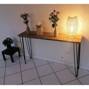 Console Table Chunky Wood Hallway * - Picture 1 of 2