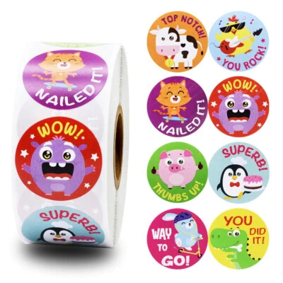 HERO REWARD STICKERS Cartoon Creatures Reward Stickers Teachers School Parents Kids Childrens Praise