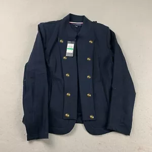 Tommy Hilfiger Blazer Womens Large Blue Open Long Sleeve Band Jacket NWT - Picture 1 of 10