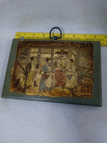 Vintage Signed Anton Pieck Art Decoupage Print Wall Hanging Plaque 5 1/2" x 8" Cover