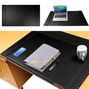 34" x 20" Schwarz Premium Leder Schreibtischunterlage für Tastatur Maus Büro Zubehör - Bild 1 von 14