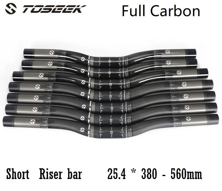 Carbon 3K MTB Mountain Road fixie Bicycle Kids Bike Riser bar Short Handlebar - Image 1 of 4