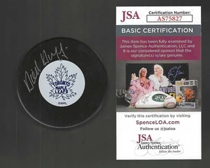 Dick Duff Signed Toronto Maple Leafs Puck JSA COA - Picture 1 of 1