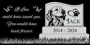 Pet memorial Engraved Marker, headstone Granite gravestone Golden Retriever, dog - Picture 1 of 24