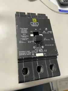 🔥 NICE Square D EGB34015 Circuit Breaker 15A 3 Pole 480Y/277V 65kA - Picture 1 of 2