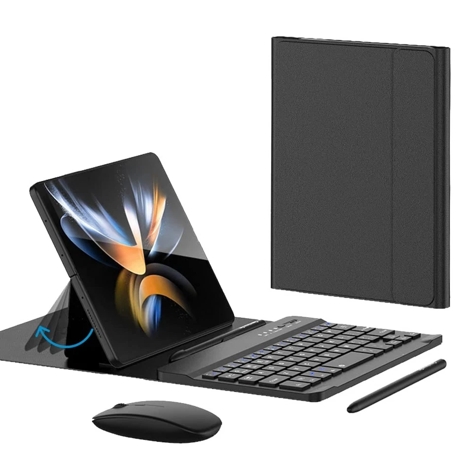 for Samsung Galaxy Z Fold 7 6 5 Keyboard and Mouse, Portable Mini 7.9 inch Bl... - Image 1 of 4