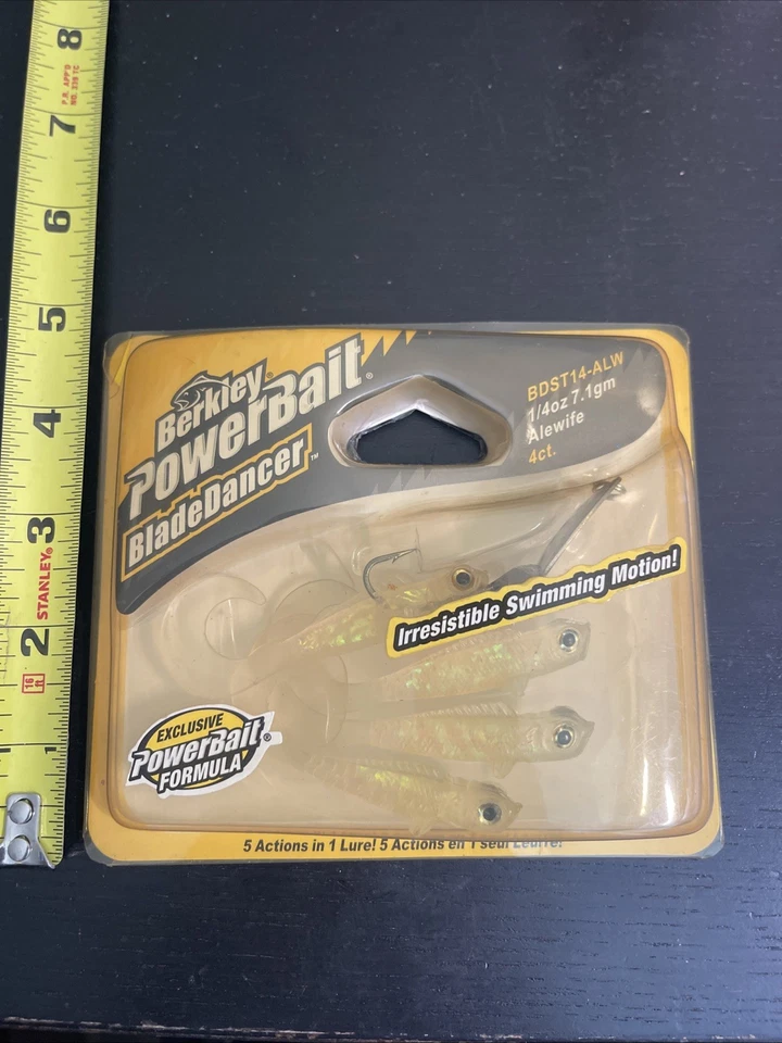 Berkley PowerBait BladeDancer BDST14-ALW 1/4 oz. Alewife 7,1 gm 4 unidades nuevo en paquete Foto 1 de 3