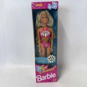 1993 Sun Jewel Barbie blonde pink swim suit-Jewels -#10953 New in Box - Picture 1 of 8