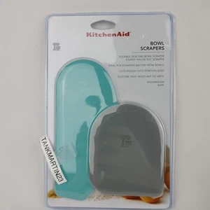 NWT KitchenAid Kitchen Aid Bowl Scrapers Aqua Gray - Picture 1 of 4