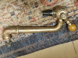 Vintage massiver Messing Bier Zapfhahn Zapfen - schwerer antiker Wasserhahn Ventil - Industrie Ba - Bild 1 von 4