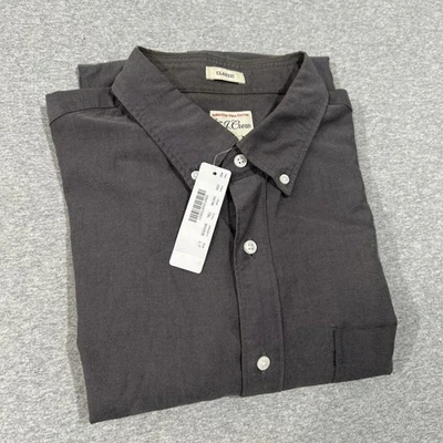 J CREW Shirt Mens Large Tall Gray Pima Cotton Oxford Long Sleeve Button Down - Image 1 of 4