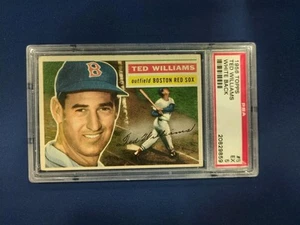 1956 TOPPS WHITE BACK #5 TED WILLIAMS PSA 5 Red Sox - Picture 1 of 2