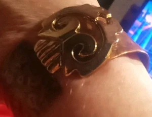 Vintage Hinged Copper Cuff Bracelet Small Wrist - Picture 1 of 10