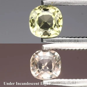 π 0.33ct 4x4mm VS Cushion Natural Color Change Diaspore - Turkey Gemstone - Picture 1 of 6