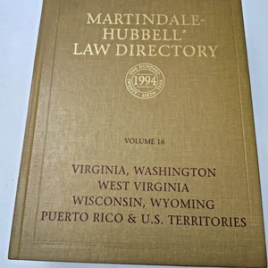 VTG 1994 Martindale-Hubbell Law Directory VA WA WI WY PR Legal Book - Vol 16 - Picture 1 of 4
