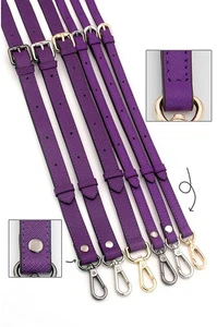 Bandolera de hombro de cuero genuino cruz púrpura bolso ajustable correa - Imagen 1 de 9