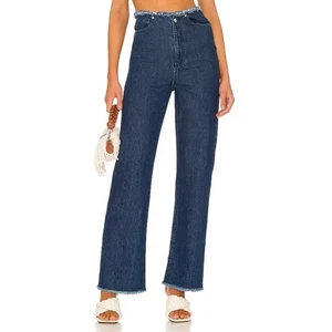 NWT WeWoreWhat Frayed Straight Jean - True Blue - Size 31 - Picture 1 of 10