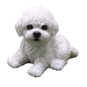 Estatuilla de Perro Bichón Frise, Resina Jardín Estatua Adorable Nivel Decoración Patio Trasero - Imagen 1 de 4