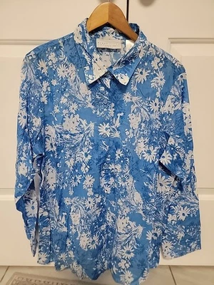 PRIMERA EDICIÓN Top Mujer Manga Larga Floral Lentejuelas Talla L-XLarge 100% Algodón Foto 1 de 4