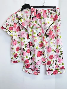 KATE SPADE Women’s L Dream A Little Dream Rose Short Sleeve Woven Pajama Set - Picture 1 of 10