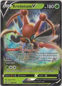 Tarjeta rara holográfica holográfica de Pokémon JCC SS Battle Styles 006/163 Kricketune V - Imagen 1 de 1