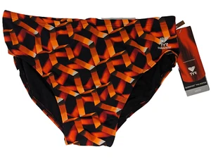 NWT-TYR Atlantic All Over Racer Competition Life Guard Swim Brief Mens 38 - Picture 1 of 10