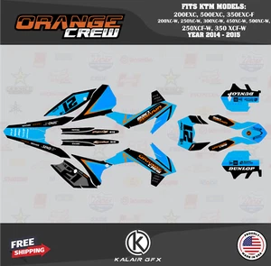 Graphics Kit for KTM Enduro 200EXC, 500EXC, 350EXC-F (2014-2015) Crew - OC - Picture 1 of 6