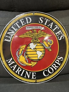 United States Marines Emblem Metal Sign US Marine Corps USMC Logo 12 “  1999 - Picture 1 of 4