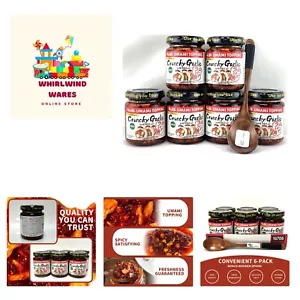 S&B Chili Oil With Crunchhy Garlic 3.9oz Pack of 6 Bundle with FREE Wodden Spoon - Picture 1 of 9