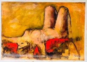 Joarez Resting Hand Signed Original on Canvas Naked Erotic Women Art - Picture 1 of 2