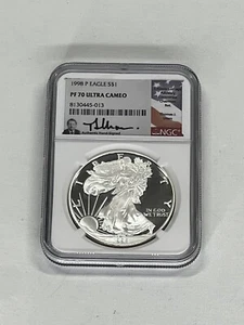 1998 P Eagle PF 70 ULTRA CAMEO 8130445-013 Thomas J. Uram Signed! - Picture 1 of 6