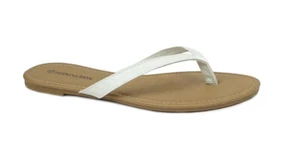 New Ladies' Simple Solid Flat Slip On Casual Fashion Sandals Shoes (8012) - Picture 1 of 20
