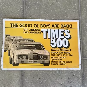 6th Annual Los Angeles Time 500 LA At Ontario Motor Speedway. Cardboard Poster - Picture 1 of 12