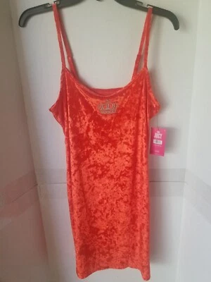 Vestido Juicy by Juicy Couture Rojo Ardiente Tejido Sin Mangas Chemise - Talla Grande - Nuevo con Etiquetas Foto 1 de 2