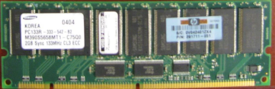 2GB SDRAM PC133 ECC REGISTERED MEMORY RAM DIMM COMPAQ HP 317093-B21 291711-051 - Image 1 of 1