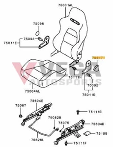 Front Seat Adjusting Recliner Knob (Recaro) to suit Mitsubishi Lancer Evolution - Picture 1 of 1