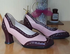 JOHN FLUEVOG HI CHOICE KRISTIN 11 SPECTATOR BROGUE HEART HEELS WINGTIP PUMP SHOE - Picture 1 of 9
