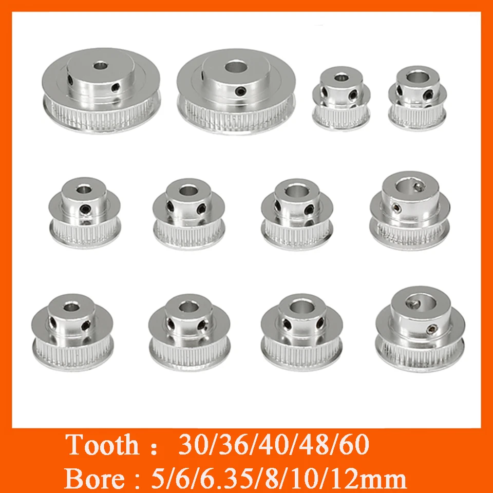 GOO BETTTER GT2 30/36/40/48/60 Zähne Zahnrad Riemenscheibe Pulley für 6mm Breite Zahnriemen